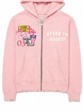 After The Saints Kids' Pink Zip-Up Hoodie